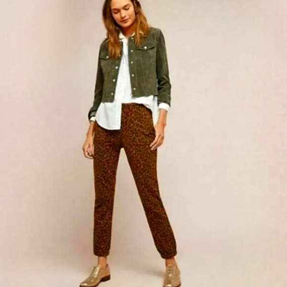 Sanctuary x Anthropologie Leopard Print Joggers S - Picture 1 of 5